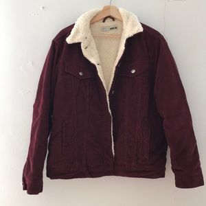 topshop corduroy jacket faux shearling lined